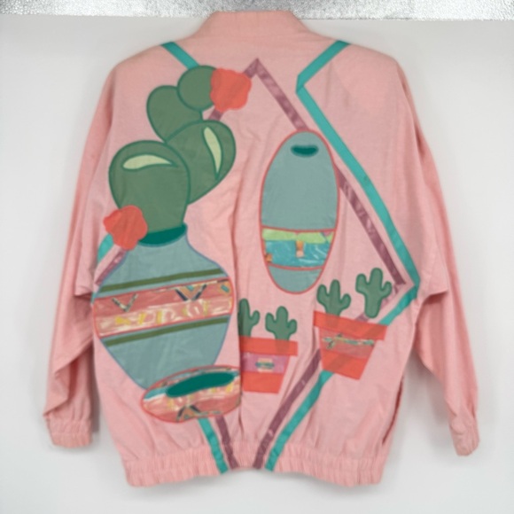 Vintage 90’s Pastel Bomber Jacket Women  Size Medium - Picture 5 of 11